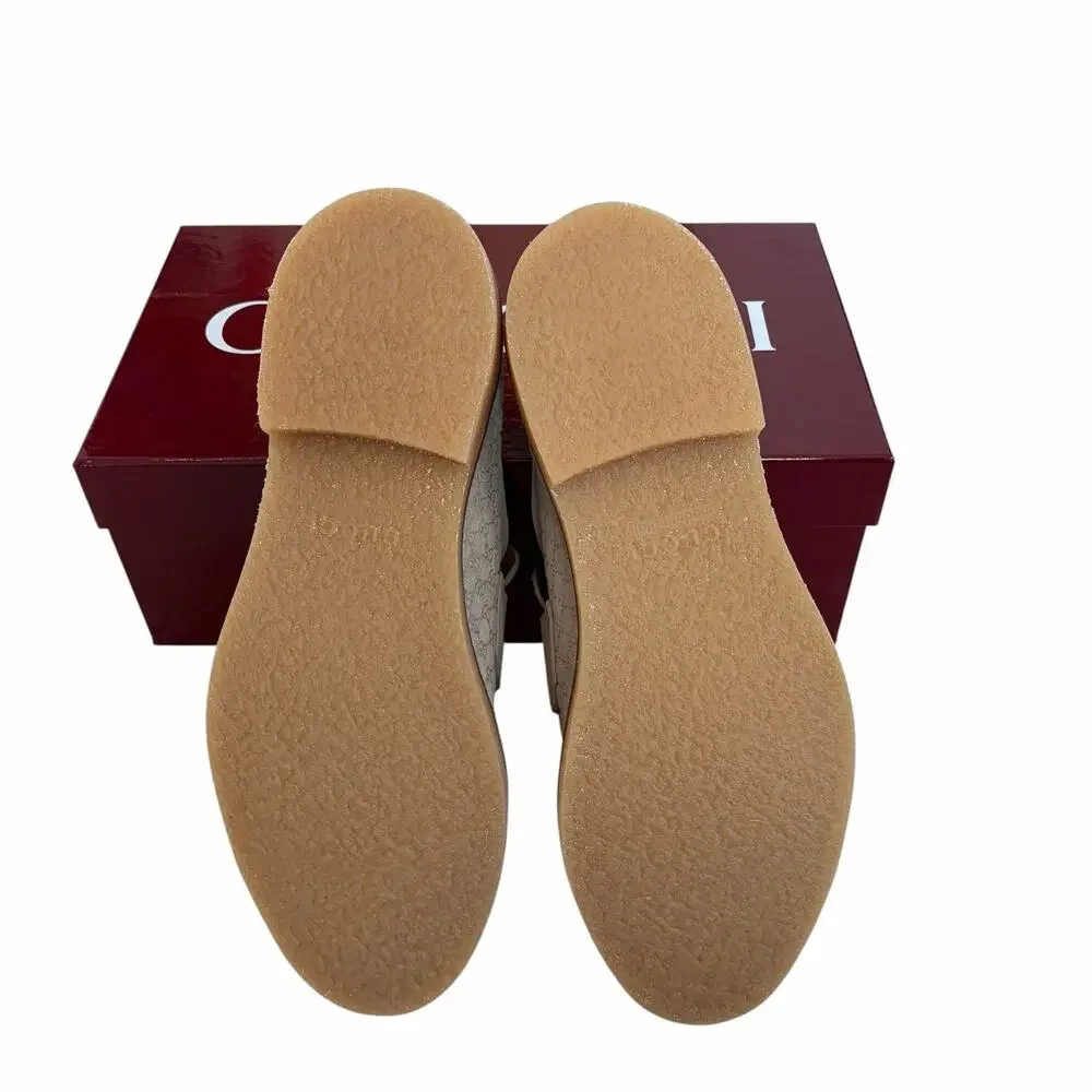 Gucci Web GG Monogram Suede Loafers Beige 831289 Mens 11.5 US 12 NEW